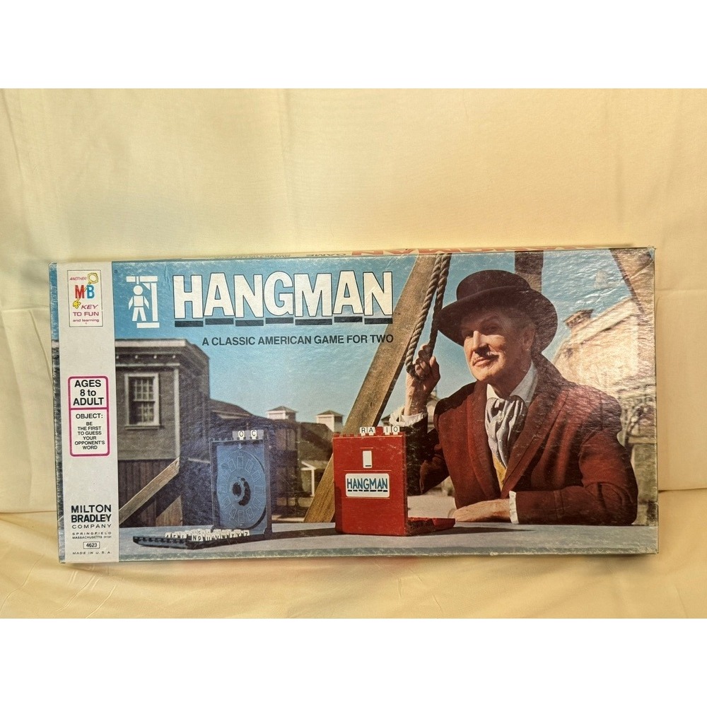 VTG 1976 Milton Bradley Hangman Board Game with Vincent Price 100% Complete Set
